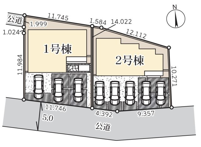 【新築戸建】深谷田所町第2 全2棟の区画図