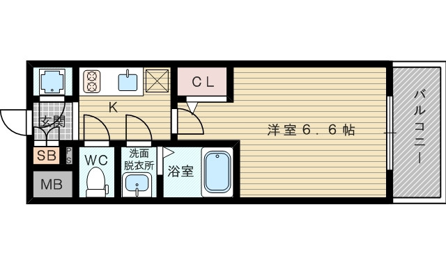 1Ｋのお部屋です。