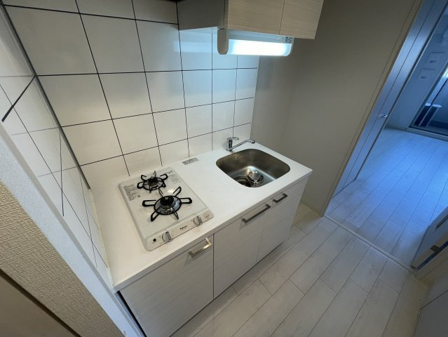 ２口ガスコンロのシステムキッチンです。