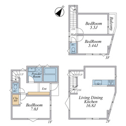 【間取り】 | LDK17帖+主寝室7帖+車庫付3LDKプラン（建物面積81.50平米）