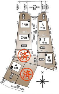 【区画図】 | 郡山市富田町大徳南新築一戸建て8棟