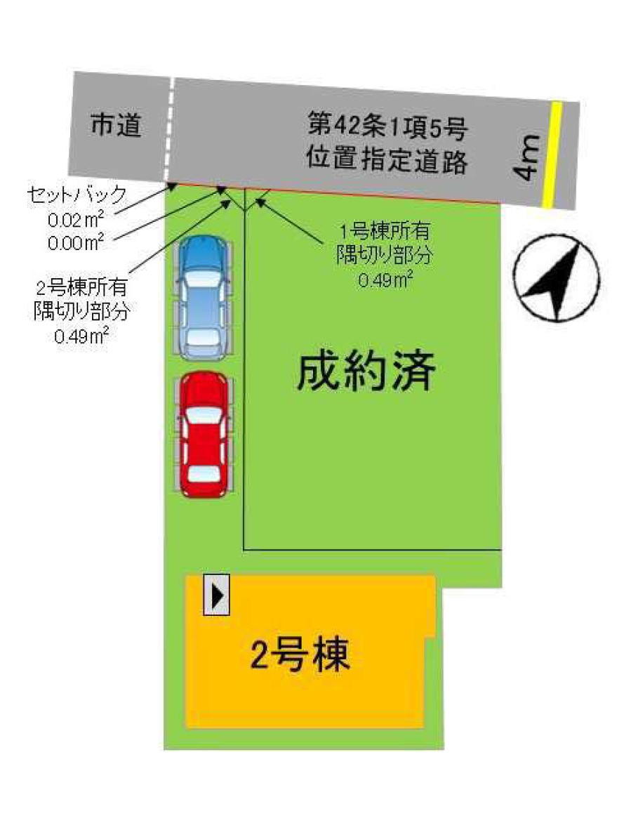 福岡市南区若久2丁目第2-1棟（2号棟）の区画図|配置図