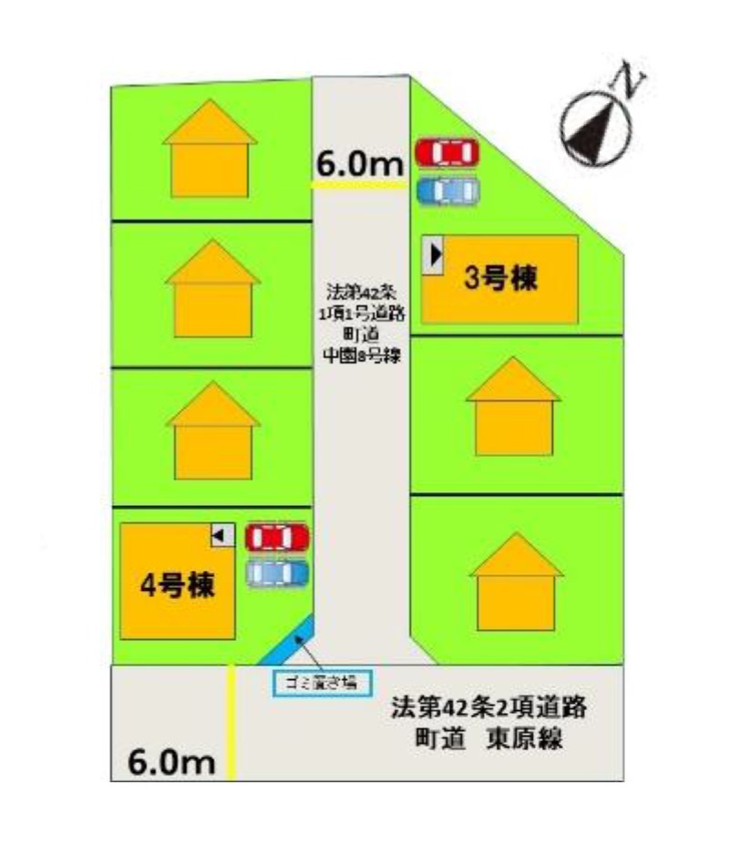 糟屋郡須恵町上須恵第25-2棟（4号棟）の区画図|配置図(4号棟)