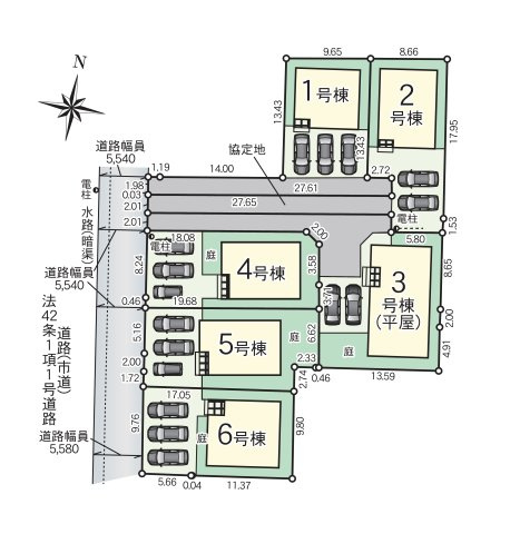福岡市西区今宿東3丁目第10-6棟(6号棟)の区画図|配置図（6号棟）