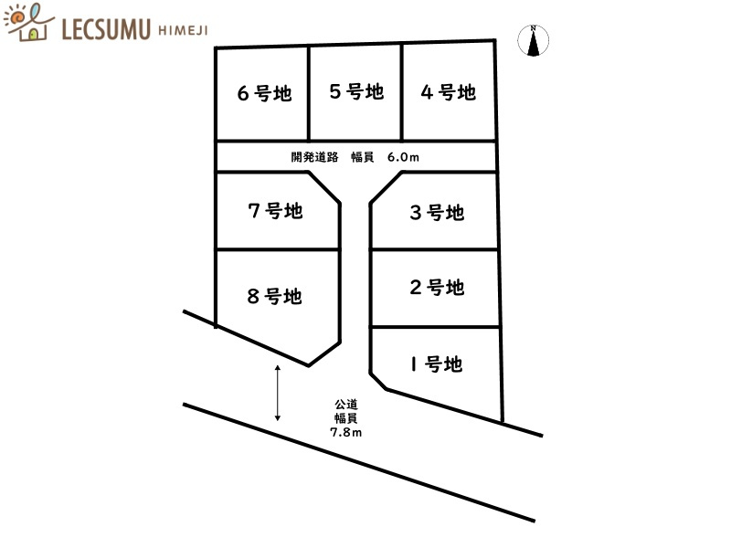 姫路市網干区浜田／8区画の区画図