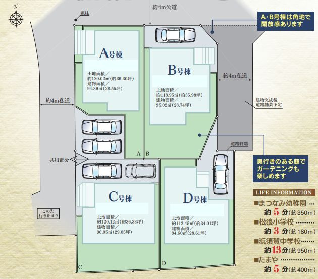 茅ヶ崎市美住町新築戸建て　D号棟の区画図|区画図「茅ヶ崎市美住町新築戸建て」
