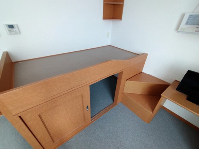 【内装】 | レオパレスホワイトコート高田西 | 収納付きベット