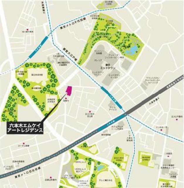 六本木エムケイアートレジデンスの地図