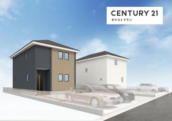 佐波郡玉村町1期 2号棟の外観|イメージパース※実際の色と異なる場合があります。