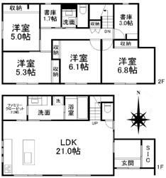 【間取り】 | ご自宅から現地まで、当社スタッフがお車にて、「お迎え・お送り」をしております。ぜひお気軽にお問い合わせくださいませ♪