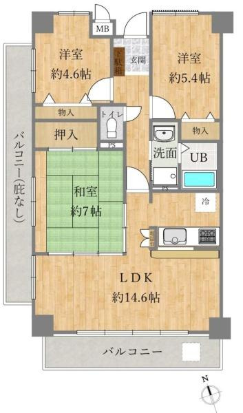 ライオンズマンション和歌山中松江の間取り