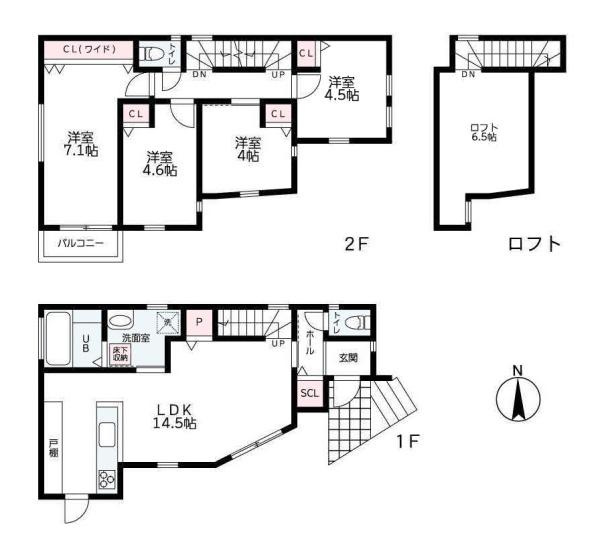 鎌倉市大船の新築一戸建の間取り