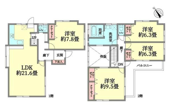 横浜市旭区上白根２丁目の中古一戸建の間取り