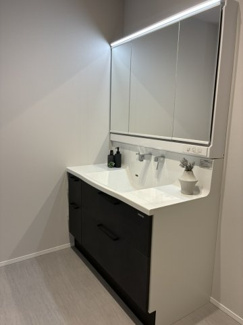 【独立洗面台】 | COSMO TERRACE | 朝の支度にも助かる、独立の洗髪洗面化粧台