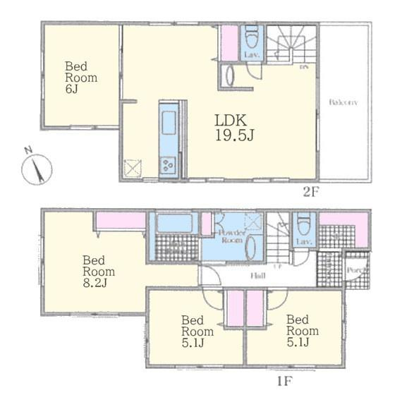 横浜市戸塚区平戸１丁目の中古一戸建の間取り