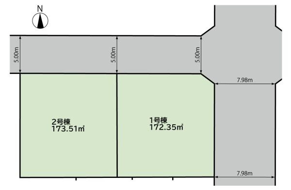 横浜市金沢区高舟台２丁目の新築一戸建の区画図|全2棟最終1棟になりました！建物完成済みです。