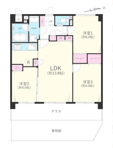 藤和ライブタウン横浜神大寺Ａ棟の間取り