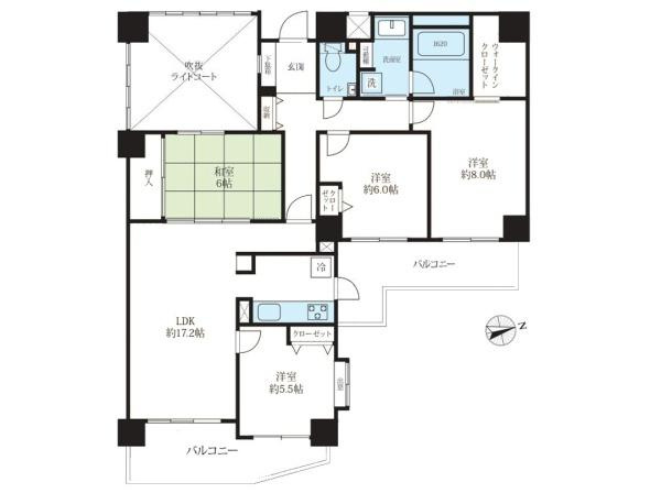 コスモヒルズ永田山王台の間取り