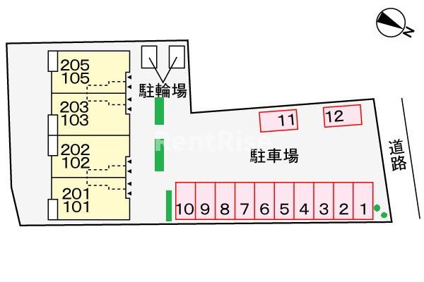 メゾンソレイユの駐車場|駐車場