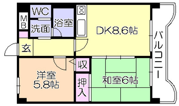 ライオンズマンション東町【キャッシュバック対象】の間取り