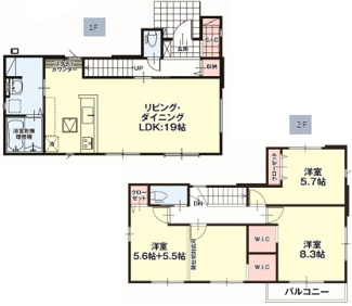【間取り】 | LIGARE下都賀郡壬生町41期 | ３ＬＤＫ⇒４ＬＤＫへ変更可能な仕切り壁対応間取り♪お子様の成長にあわせて柔軟に変更できます♪