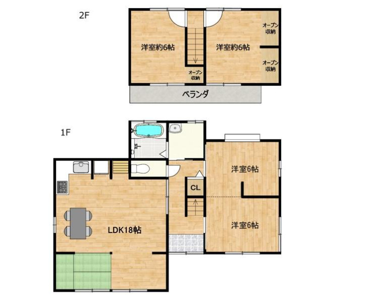 南アルプス市野牛島の中古一戸建の間取り