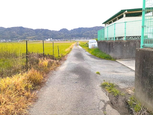 宇城市小川町北新田の売地の前面道路含む現地写真