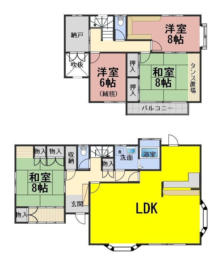 ６５３５８　本巣市下真桑中古戸建ての間取り