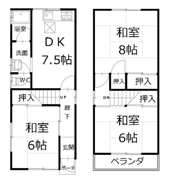 萱島信和町戸建の間取り
