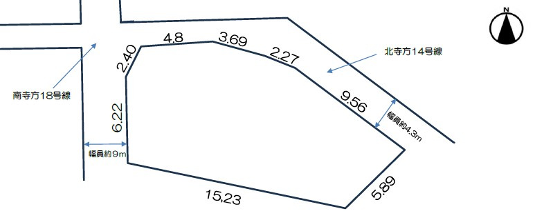 守口市南寺方中通3丁目　土地の区画図