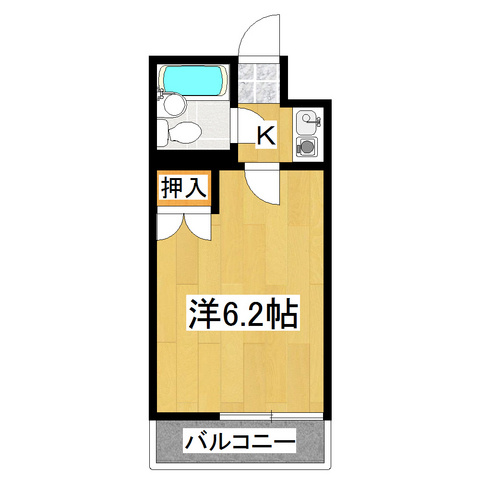 サンコーポラス坂本の間取り|使いやすいワンルームタイプ！