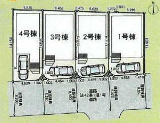 【区画図】 | 綾瀬市上土棚北4丁目  2号棟 第25 | 2号棟　南側約8.2～約8.3ｍ公道　駐車1台（車種によります）　敷地面積25.1坪（協定地部分1.0㎡）含む