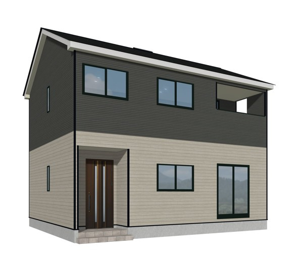 山形市西田第11【新築建売住宅】1号棟の外観パース|1号棟完成予想図！早期予約受付中です！