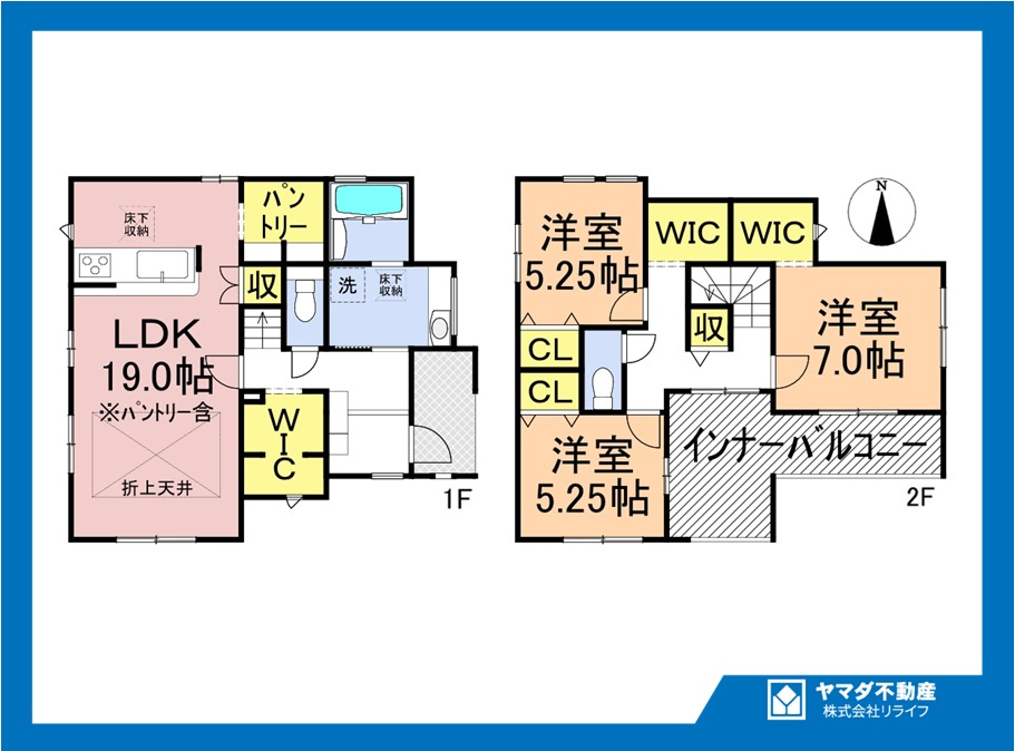 ブルーミングガーデン　一宮市三条　全1区画分譲の間取り|■1号棟　■ヤマダ不動産　株式会社リライフ　
■夢のマイホーム購入をフルサポートします！