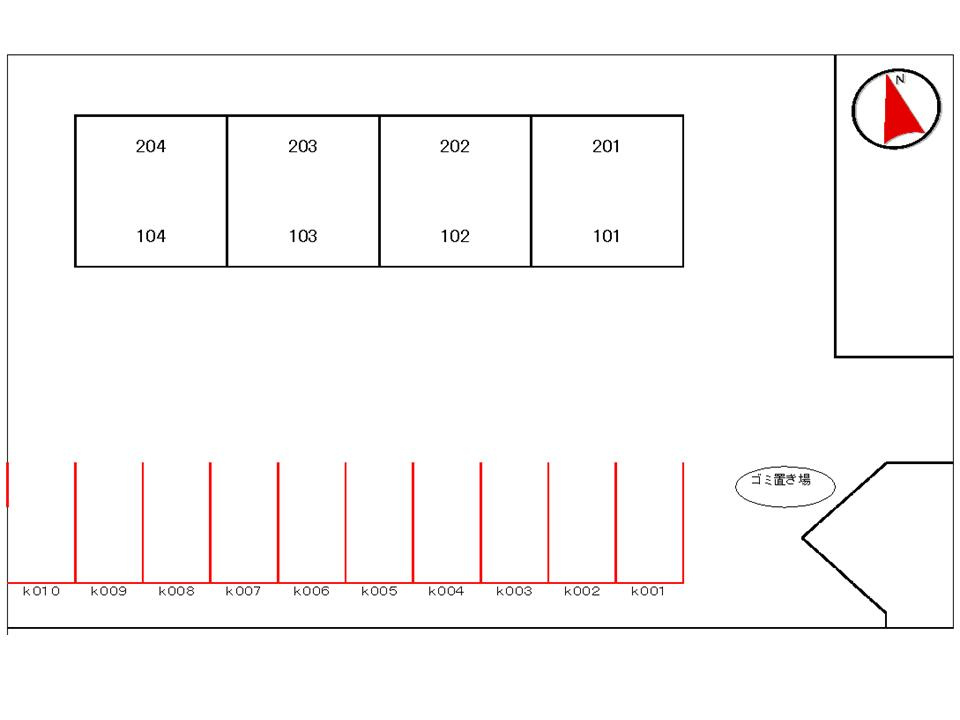 サンプレイスＰａｒｔ２の区画図|駐車場