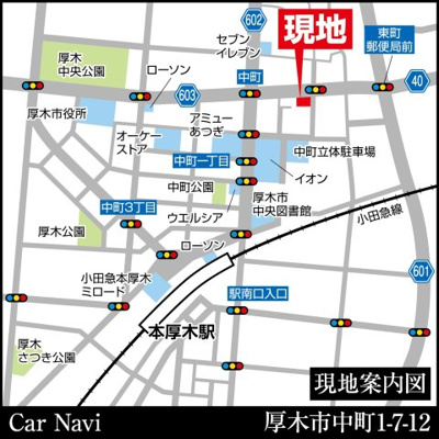 【地図】 | 本厚木駅徒歩６分【ザ・パークハウス本厚木】ペットと暮らせる多彩な利便 | 本厚木駅徒歩６分、ペット共生、床暖房、食洗機、浴室乾燥機、ディスポーザー、WIC