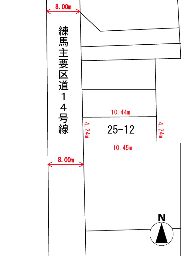 練馬区豊玉中2丁目・土地の区画図|公道に接する整形地です♪