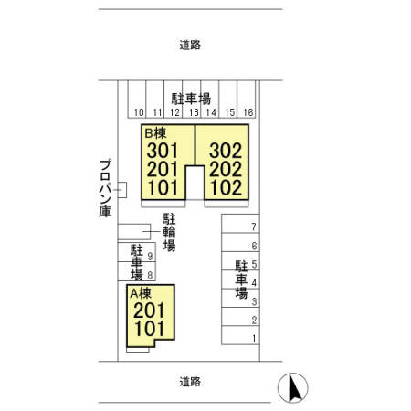 エルクレール古氷 Ｂ棟の区画図