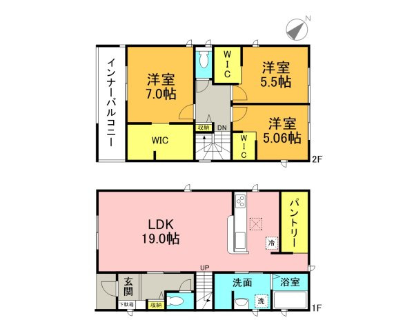 碧南市霞浦町2期　新築一戸建の区画図|駐車場並列２台可能