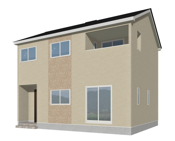 山形市吉野宿第1【新築建売住宅】1号棟の外観パース|1号棟完成予想図！早期予約受付中です！