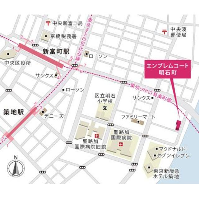 エンブレムコート明石町の地図