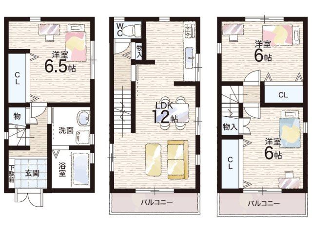 堺市中区辻之　中古一戸建の間取り