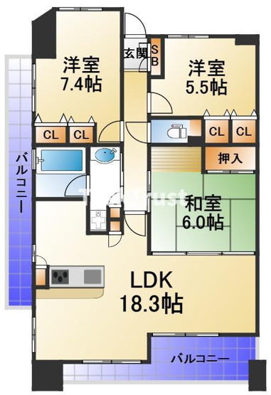 【間取り】 | グランアッシュ野江