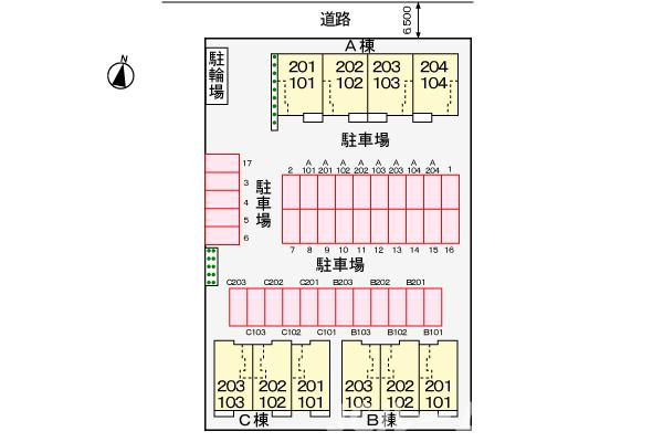 メゾン　アグレアブル　Ｃの区画図