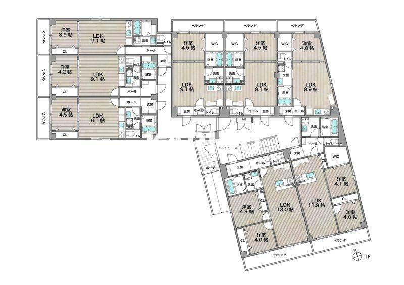アルカンシェルコート緑橋の区画図