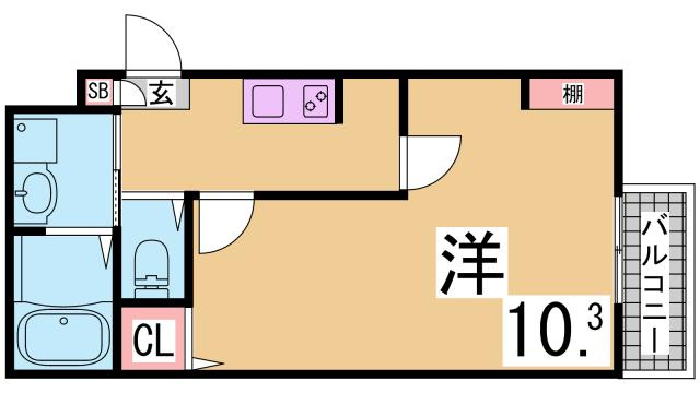 神戸市須磨区妙法寺字道正川のアパートの間取り
