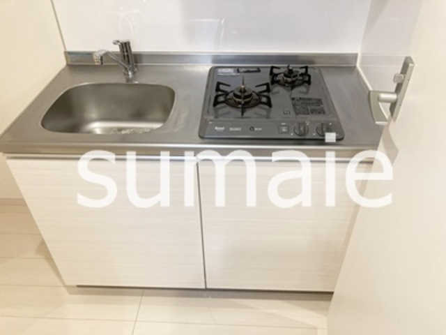 リブリ・ゆり本町のキッチン|ワンレバー式混合水栓キッチン。