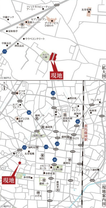 【新築】藤岡市藤岡第34　４号棟(全４棟)　リーブルガーデン　新築建売分譲の地図