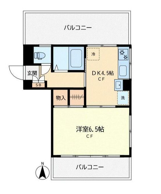 パールシャトー　最上階　両面バルコニー　角部屋　南向きの間取り