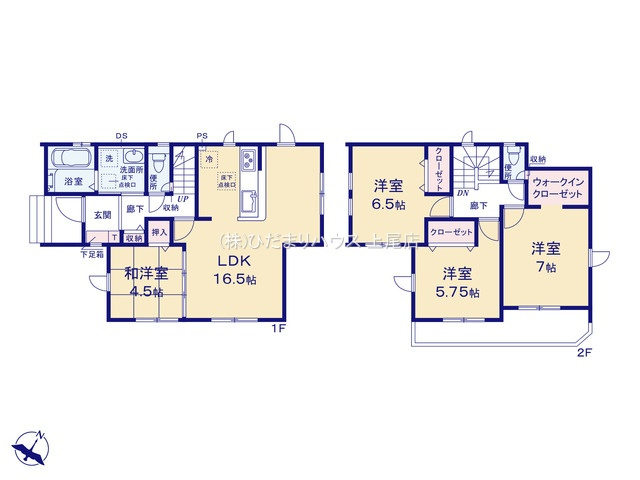 上尾市小泉14期　新築戸建　グラファーレ01の間取り